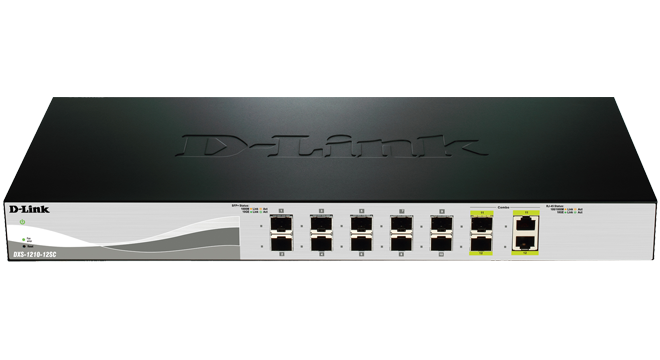 D-Link 12 Port 10 Gigabit Smart Managed Switch with 12 SFP+ Ports and 2 10G  BASE-T (Combo) Ports - ISCS